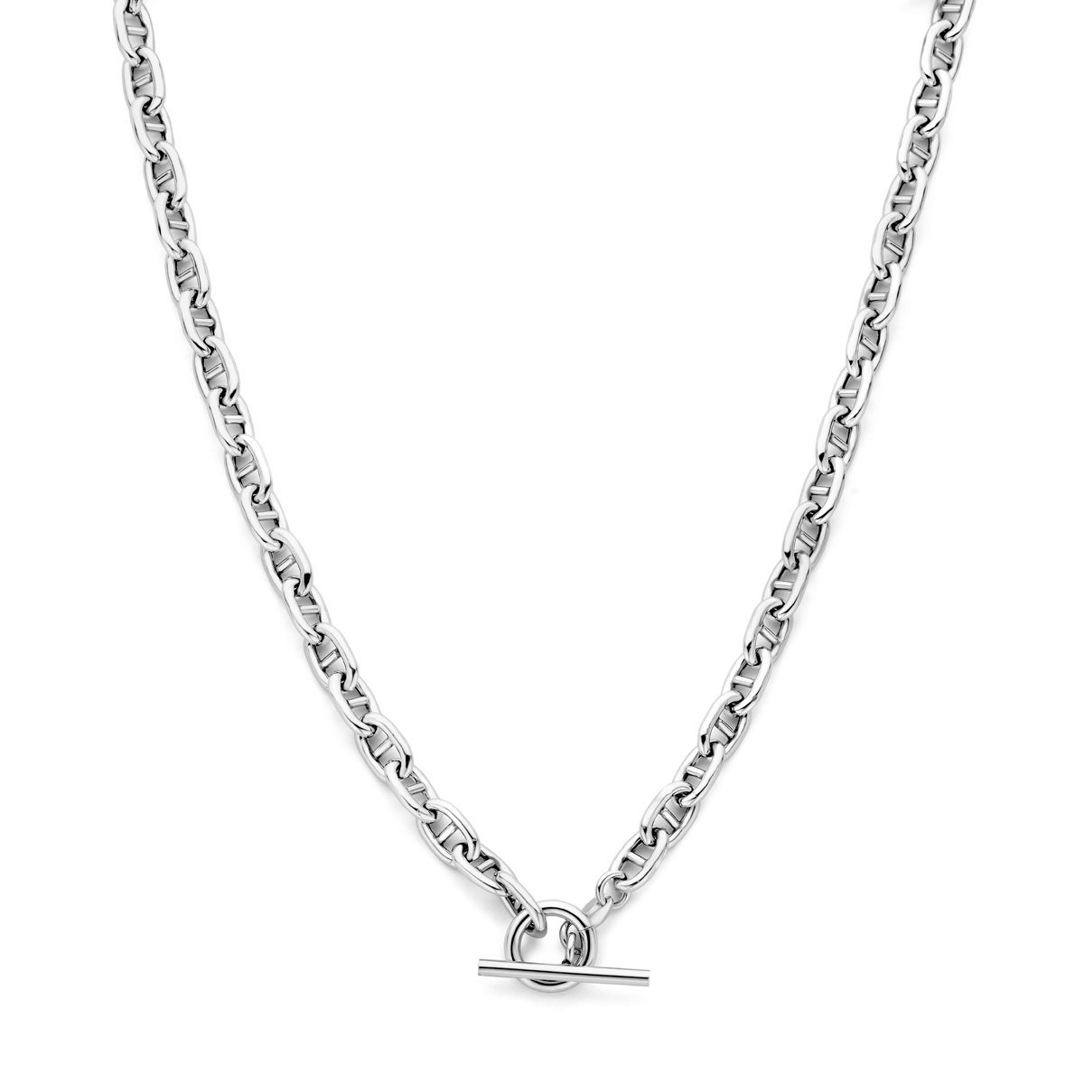 zilver gerhodineerd collier marine ronde buis 5,9 mm 42 cm kapittelslot 1339684