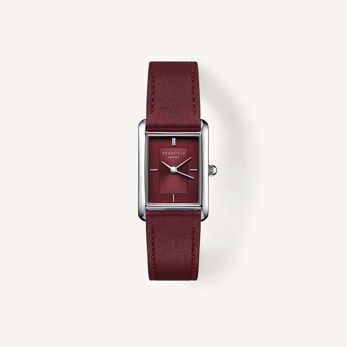 Rosefield heirloom horloge met burgundy wijzerplaat | Bruin bordeaux rood | 23,5 x 30,6 mm | Rosefield