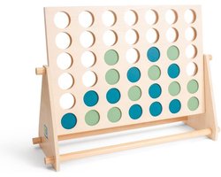 BS Toys 4 bij Elkaar / Vier bij Elkaar XL – Houten Buitenspel & Familiespel – Groen/Blauw - Vanaf 6 