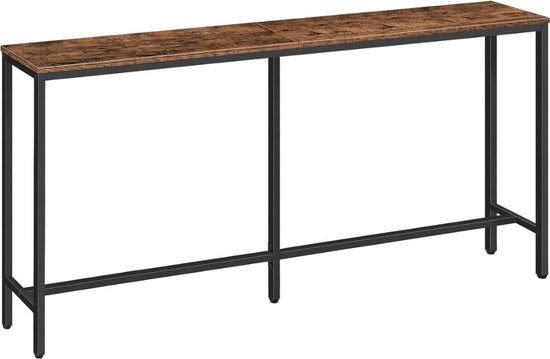 MAHANCRIS Consoletafel met Oplaadstation, 100 cm Haltafel, Smalle Bijzettafel, Haltafel met Stopcontacten en USB-poorten, Metalen Frame, voor Woonkamer, Slaapkamer, Wit ACTWT968UE01