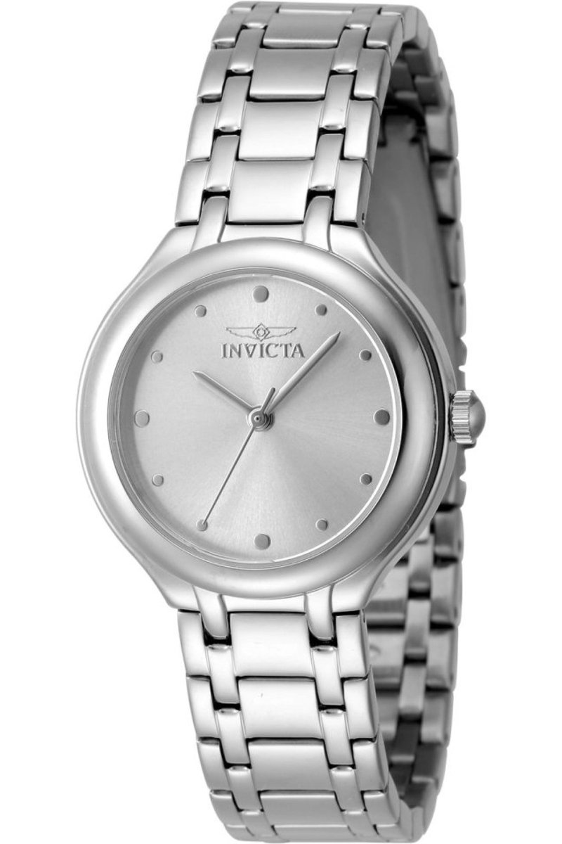 Invicta Wildflower 48226 Dames Horloge - Waterdicht - Analoog - Quartz Uurwerk - Roestvrij Staal met zilveren Wijzerplaat - 32mm