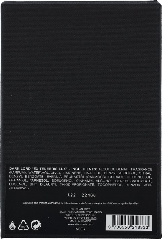 Dark Lord by Kilian 50 ml - Eau De Parfum Refillable Spray