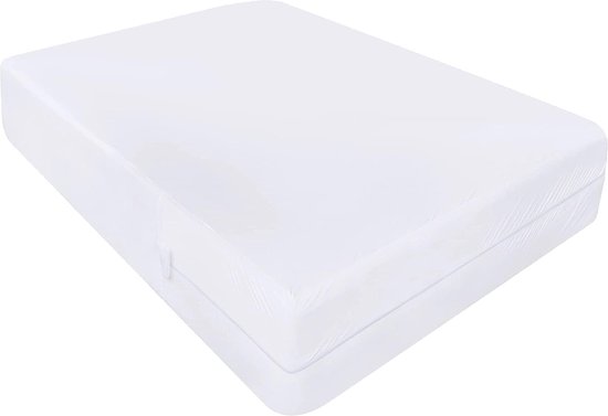 Eenpersoonsbed met ritssluiting, waterdichte matrasbeschermer, eenpersoons met ritssluiting, hoeslaken met rits, matrashoes, beschermhoes met rits, rondom bescherming, 30 cm diep hoeslaken