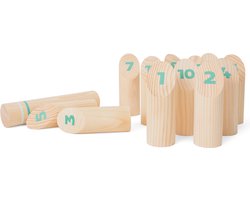 BS Toys Fins Werpspel - Kubb Spel - Buitenspeelgoed vanaf 8 Jaar - Stok Gooien - Kegelspel - 12 Hout