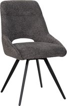 HTfurniture - chaises de salle à manger - couleur gris foncé - pieds noirs