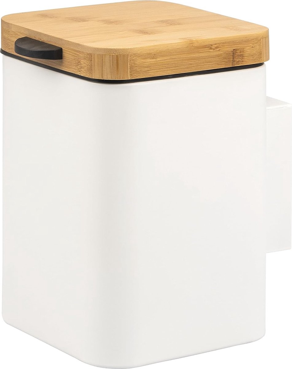 Goedkoopste Wandcosmetica-emmer 3 l, badafvalemmer 2-weg montage, hoekig (wit