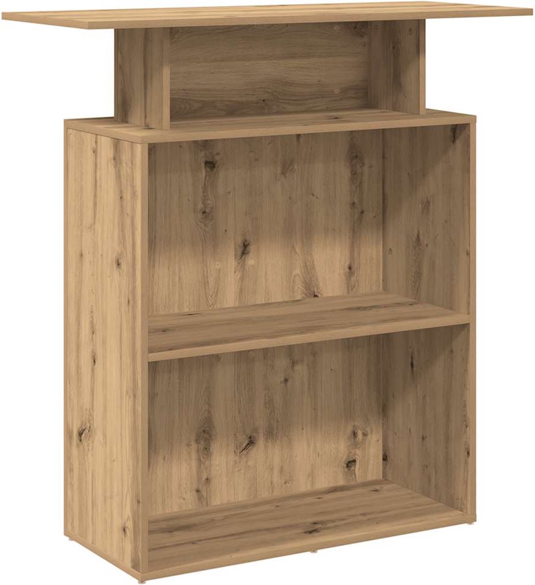Comptoir De Réception Blanc 55x50x103,5 Cm - En Bois D'ingénierie, Avec étagère De Rangement, Pour Bureau, Salon, Boutique
