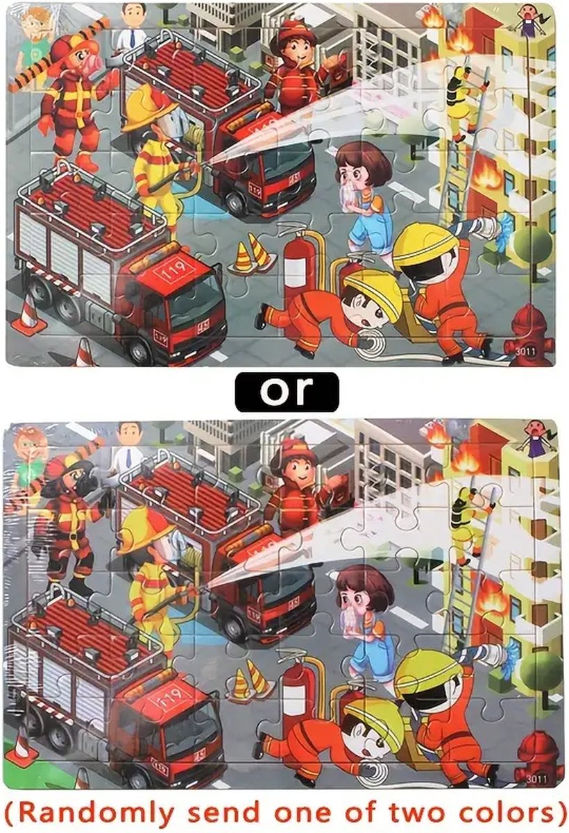 Houten Puzzel Brandweerman - 30 Stuks - Educatief Speelgoed voor Kinderen - Brandweer Thema - Verbeter Motorische Vaardigheden - Vanaf 3 Jaar