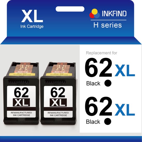 Cartouche Encre Hp CINKCOCO Cartouche 62 XL Remanufacturée Pour HP Noir
