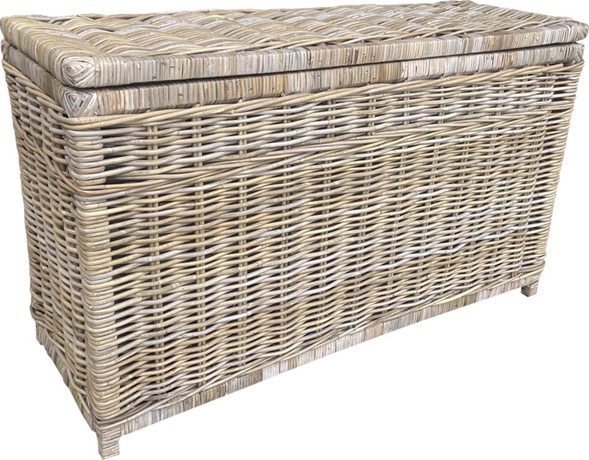 Opbergmand Rotan Hoog - 110x40xH65 cm - Opbergkist - Speelgoedmand met deksel