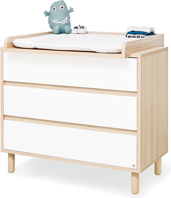Flow Wide Commode - Babycommode - Verschoontafel voor de kinderkamer - Veelzijdig en verstelbaar - 105 cm x 77 cm x 98 cm