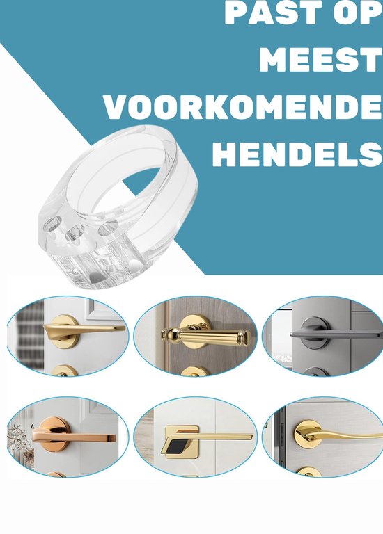 Deurstopper - Deurbuffer - Deurklink bescherming - Deurhendel - Equantu