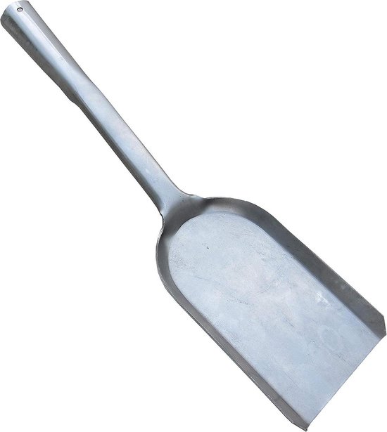 FIREFIX 2081 Kolenschep, 110 x 180 mm, haardaccessoires, lengte met steel, 380 mm, asschep met houten handvat, schoorsteenschep van plaatstaal, zwart gelakt