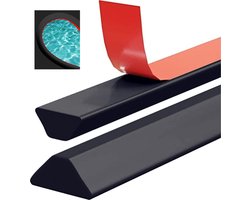 2 meter waterkerende strip - spatwaterdichte strip, zelfklevend, T-vormige inloopdouche, vloerwaterkering, siliconen douchedrempel voor frameloze douchedeur, waterstopstrip voor nat- en droogscheiding (zwart)