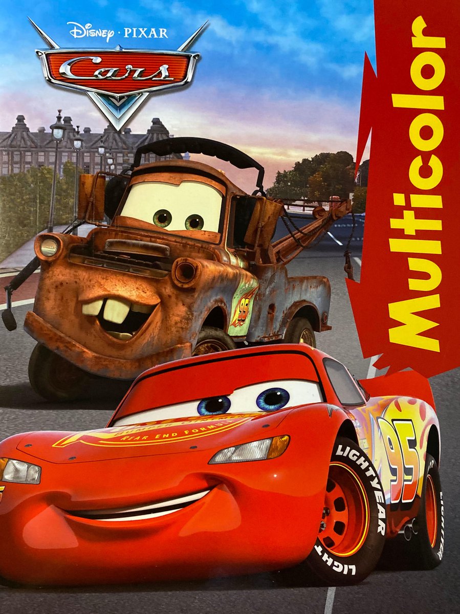 MultiColor Disney Pixar Cars Kleurboek – Bliksem McQueen, Takel en Vrienden – 32 Pagina's – 17 Kleurplaten en 17 Voorbeelden – Kleurboek voor Kinderen – Creatief & Knutselen