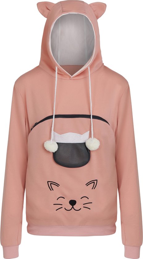 Pet Hoodie Atletisch met Capuchon Hond Pouch Kat Pouch Pet Carrier Huisdier Puppy Esthetische Hoodies voor Tiener Meisjes Kat Hoodie Kitten Print Hond Hoodie, Wit, XXL