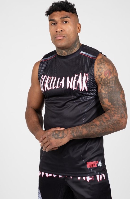 Débardeur Gorilla Wear Clayton - Zwart/ Rouge - L