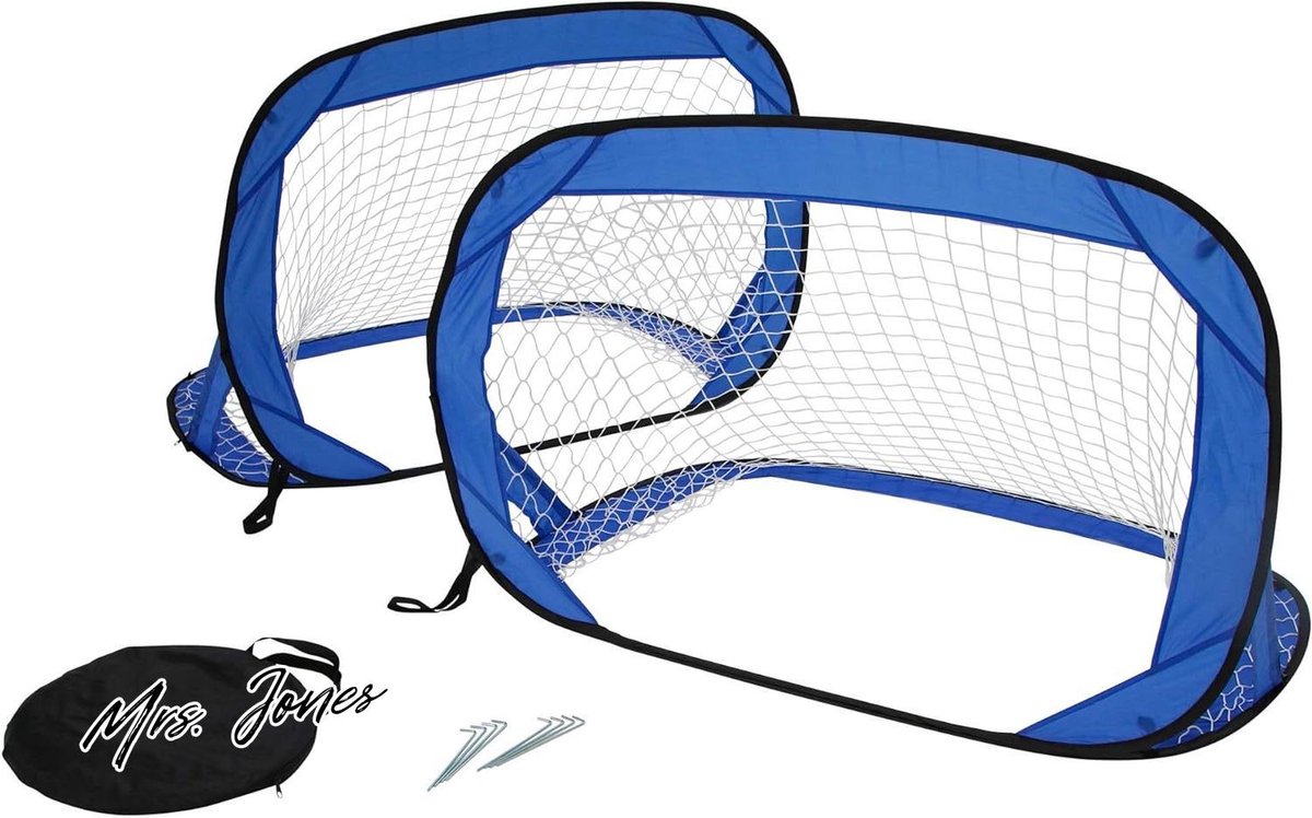 Mrs. Jones Kwaliteitsselectie Voetbaldoelen voor kinderen en volwassenen - Opvouwbare Mini Pop-Up Doelen voor Tuin en Strand - Werptent - Afmetingen 120 x 80 cm .
