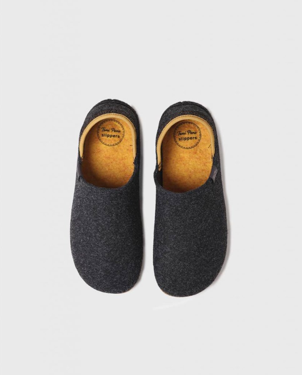 Heren pantoffel met gesloten neus van gerecycled vilt | NEPAL-FR