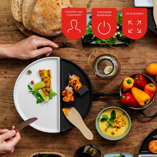 Bourgini Chef's Dinner Party Gourmetstel – 4 Personen – Bakplaat - PFAS-vrij - Vaatwasserbestendig
