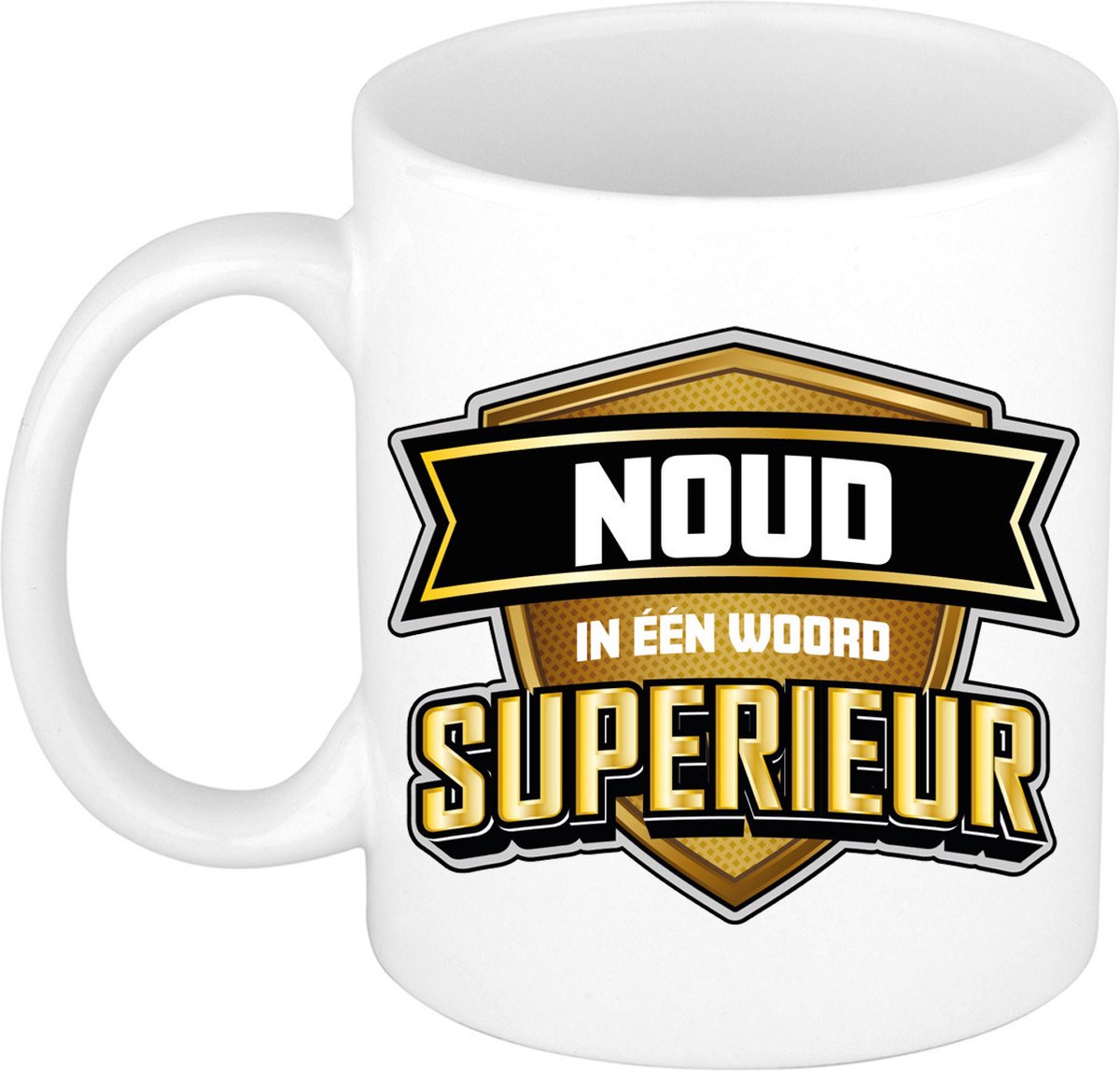 Bellatio Decorations Naam mok Noud - wit - Superieur - keramiek - 300 ml - collega beker - cadeau