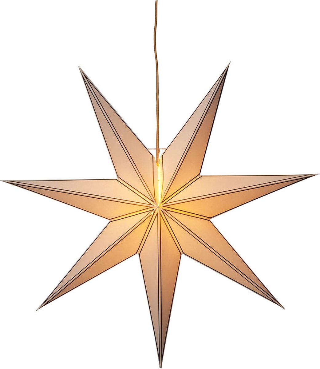 Star Trading Grote papieren ster 'Nicolas', 7-puntig, netvoeding, E14-fitting, natuurlijk wit, Ø 80