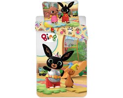 foto van Bing Bunny BABY Dekbedovertrek, Speeltijd - 100 x 135 cm + 40 x 60 cm - Katoen