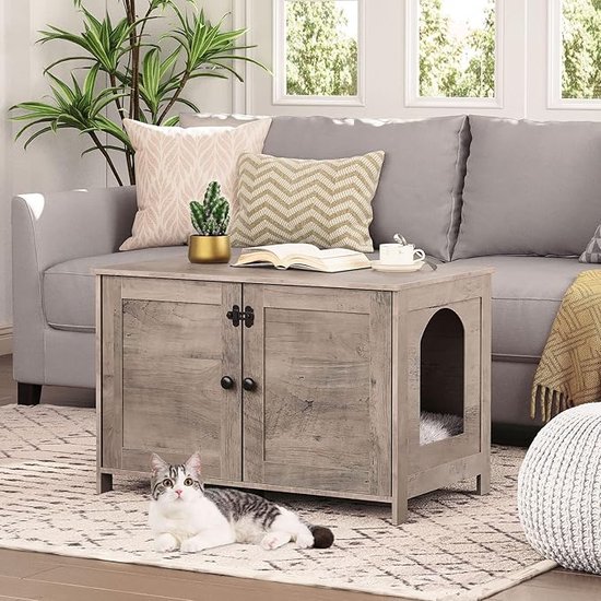 HOOBRO Kattenbak, Kattenhuis met 6 Verwijderbare Haken, Kattengrot HOOBRO Kattenbak, Kattenhuis met 6 Verwijderbare Haken, Kattengrot