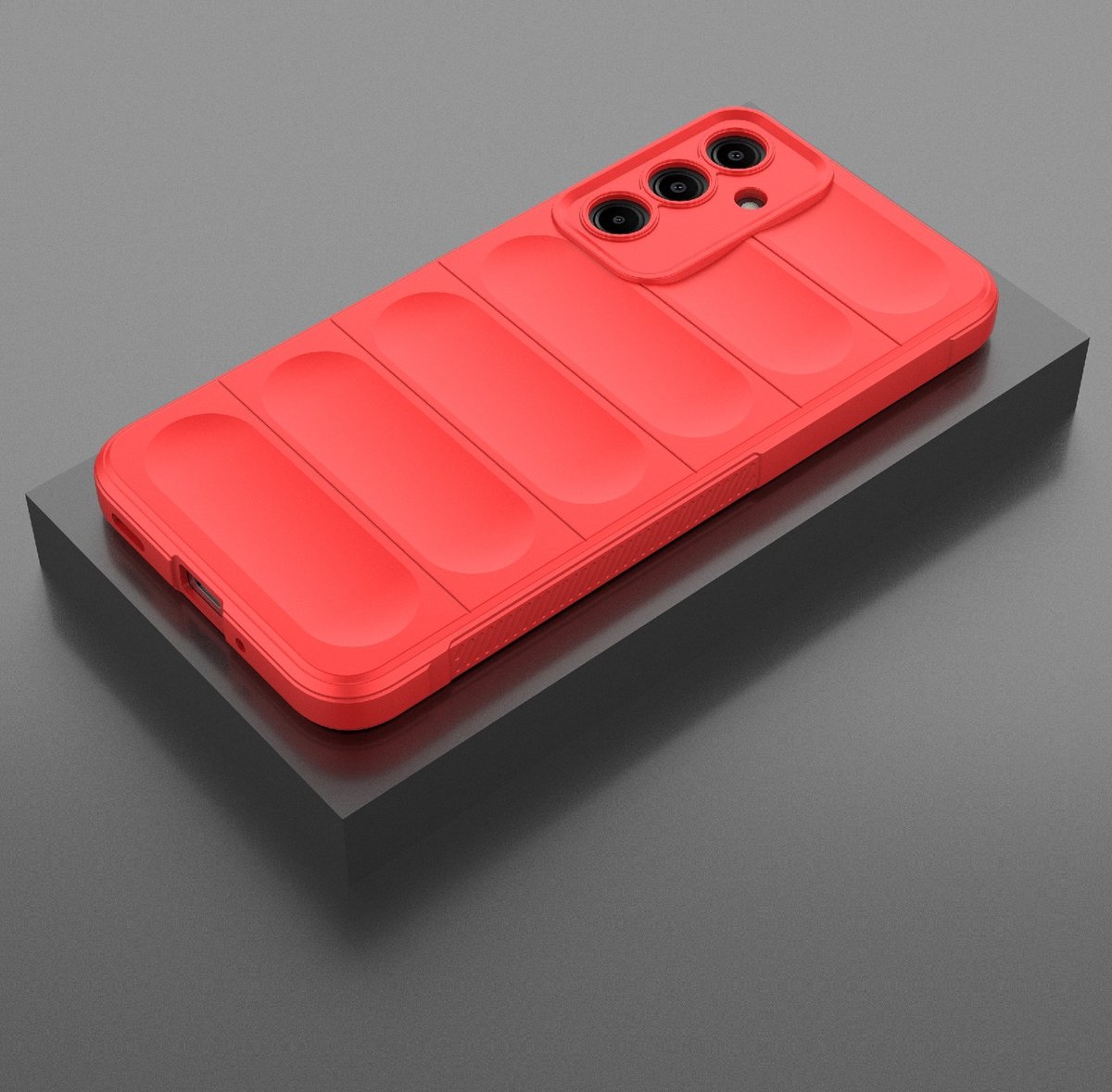 Mobigear Hoesje geschikt voor Samsung Galaxy A16 Telefoonhoesje Flexibel TPU | Mobigear Bumpy Backcover | Galaxy A16 Case | Back Cover - Rood