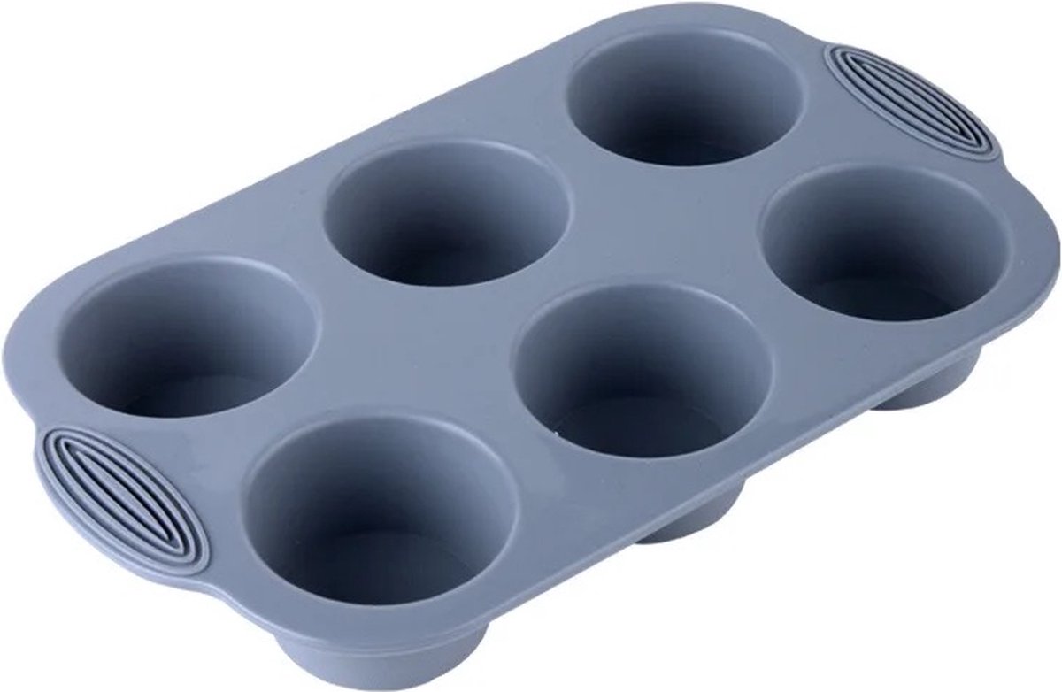 Siliconen cake muffin cupcake bakvorm met 6 vormpjes - herbruikbaar