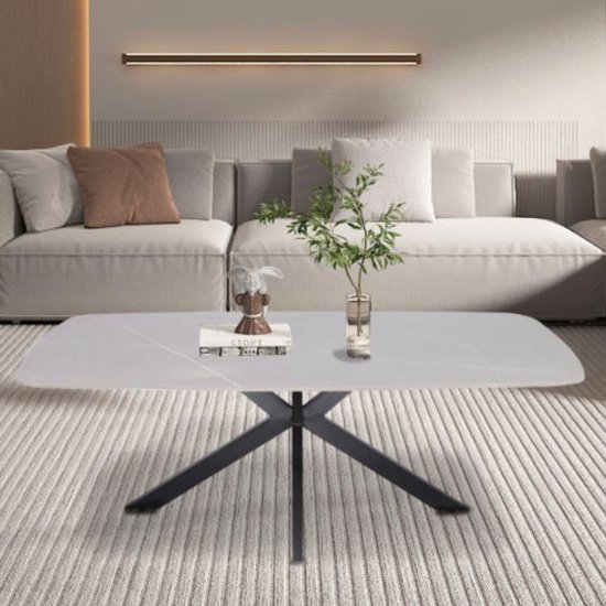 Table basse Helios | 130 x 70 x 45 cm | Gris - Rousseau - Tables basses ovales - Gris - Pierre - Tables basses ovales