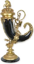 Corne d'abondance en porcelaine Zwart - bronze - standard - porcelaine - corne - 30x17x52 cm