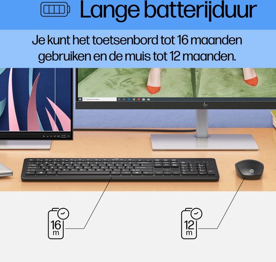 HP 230 - Draadloos Toetsenbord en Muis - Qwerty - Zwart