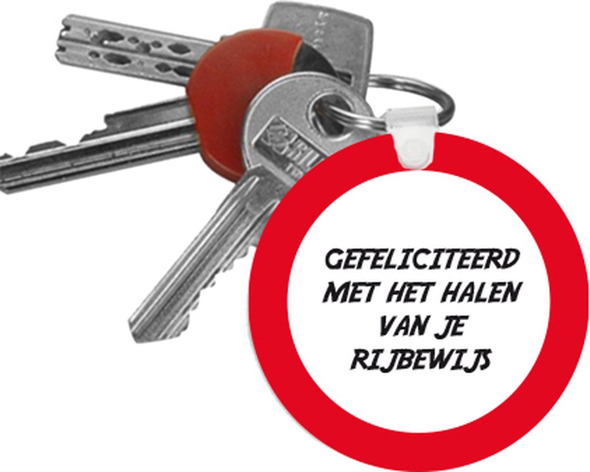 Sleutelhanger "Gefeliciteerd met het halen van de rijbewijs" - Cadeau Rijbewijs Gehaald - Rijbewijs geslaagd - Sleutelhanger Cadeau