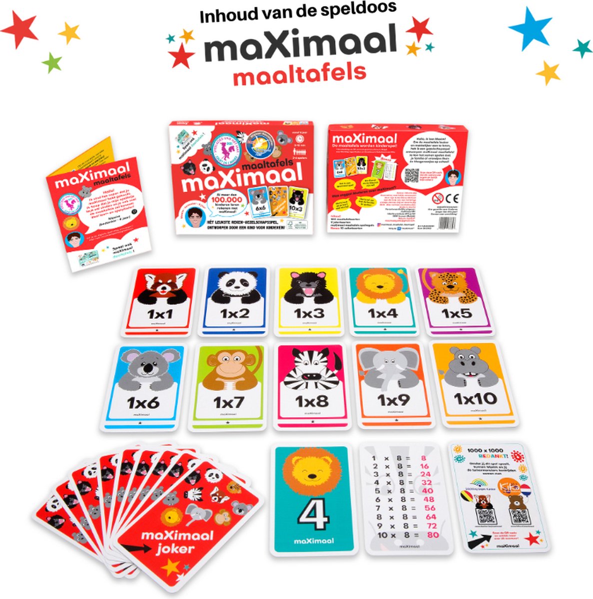 maXimaal voordeelset 4 spellen: Optellen tot 20 + Aftrekken tot 20 + Maaltafels + Deeltafels | Kaartspel | Bedenker: Maxim (8 jaar) | Optellen, aftrekken tot 20, maaltafels, deeltafels, rekenen wordt kinderspel | Meng & speel met alle spellen! — afbeelding 17