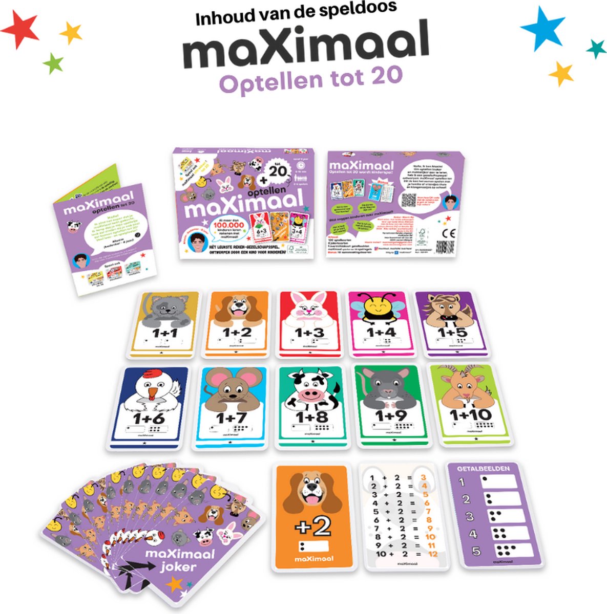 maXimaal voordeelset 4 spellen: Optellen tot 20 + Aftrekken tot 20 + Maaltafels + Deeltafels | Kaartspel | Bedenker: Maxim (8 jaar) | Optellen, aftrekken tot 20, maaltafels, deeltafels, rekenen wordt kinderspel | Meng & speel met alle spellen! — afbeelding 15