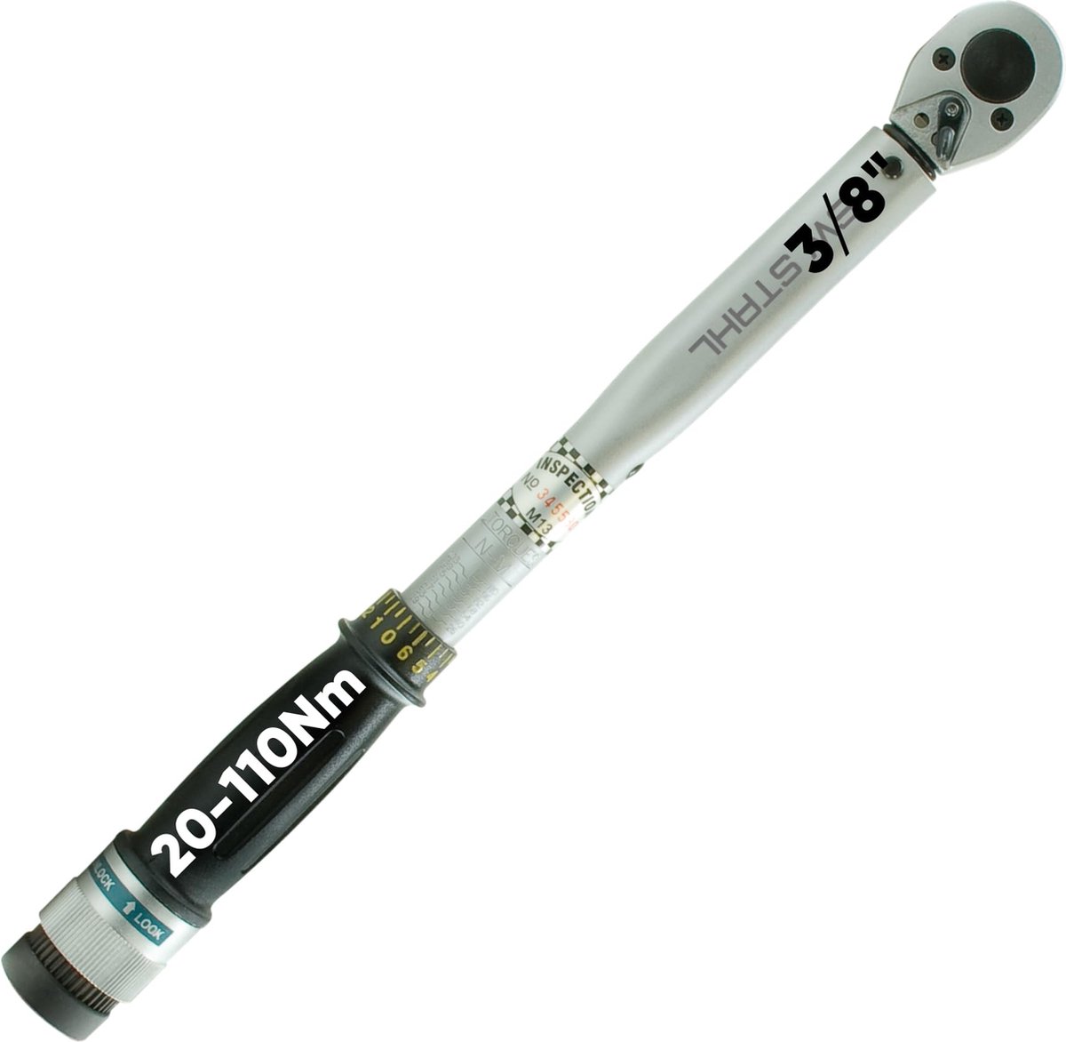 SW-Stahl 03905L professionele momentsleutel 3/8 inch 20-110 Nm met vierkantaandrijving voor reparaties aan motorfietsen I rechtsdraaiend I 24 tanden