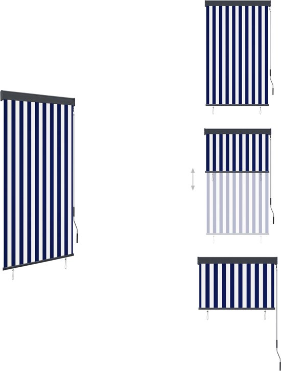 Rolgordijn voor buiten 200x270 cm stof en staal geel en wit kopen