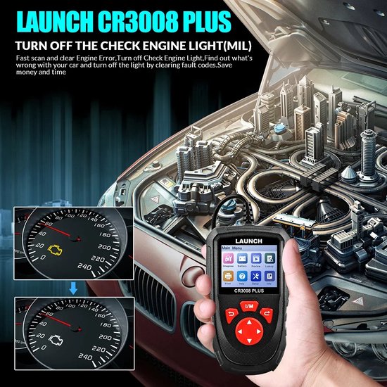 Launch Creader 3008 Plus - OBD2 Scanner - Auto uitleesapparatuur - Storing verwijderen - Gratis Updates - Plug & Play