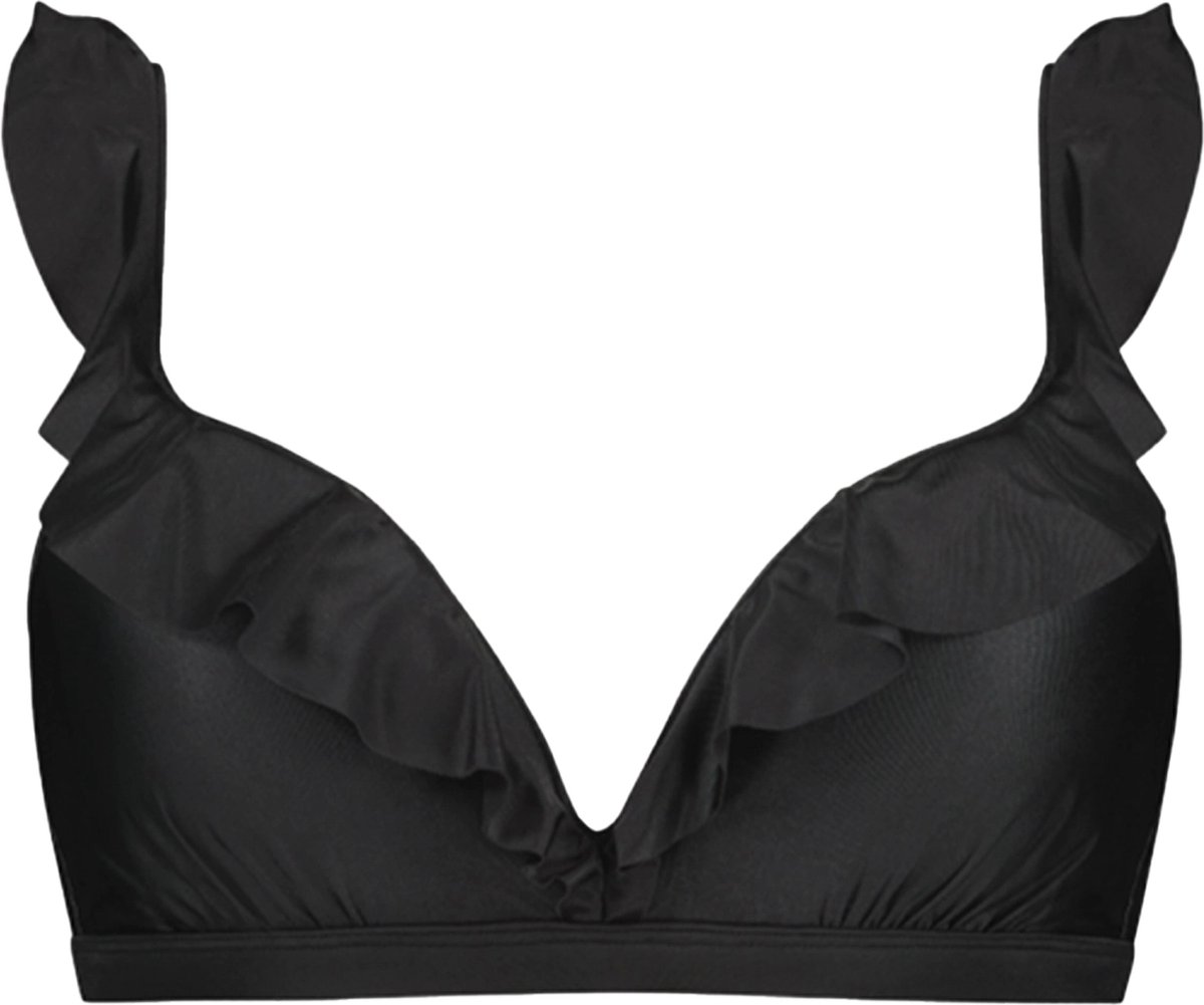 Beachlife Dark Grey ruffle bikinitop