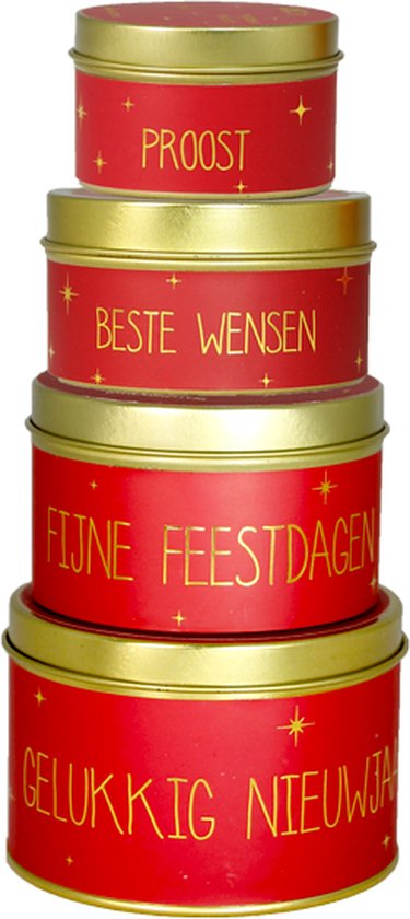 MY FLAME - KERST - Luxe giftbox met 4 geurkaarsen - Winter Glow - Rood