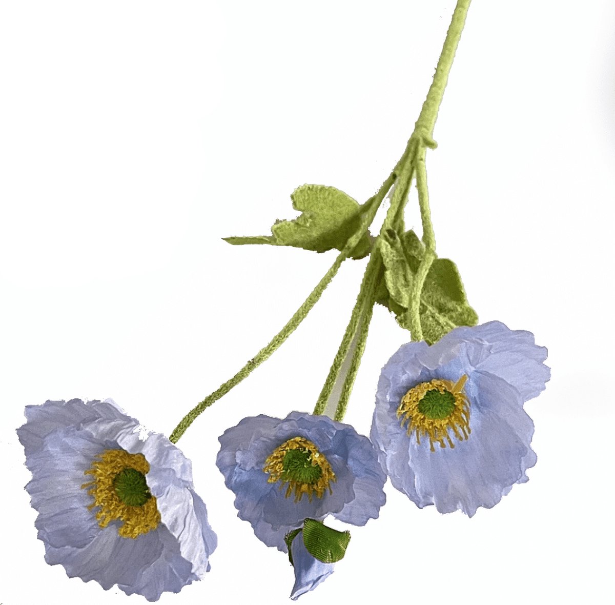 Steelbloem / kunstbloem klaproos 58 cm pastel licht blauw