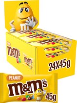 M&M'S Pinda - melk chocolade snoepjes - uitdeelzakjes 24x45g