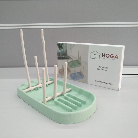 HOGA - Baby Flessenrek - Afdruiprek - Flessendroogrek baby - Babyflessen - Groen van Merkloos — afbeelding 5