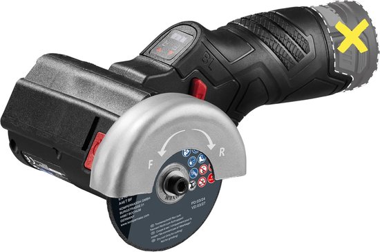 Parkside Accu- Haakse slijpmachine - 12V - Zonder Accu - Incl koffer - LED-display
