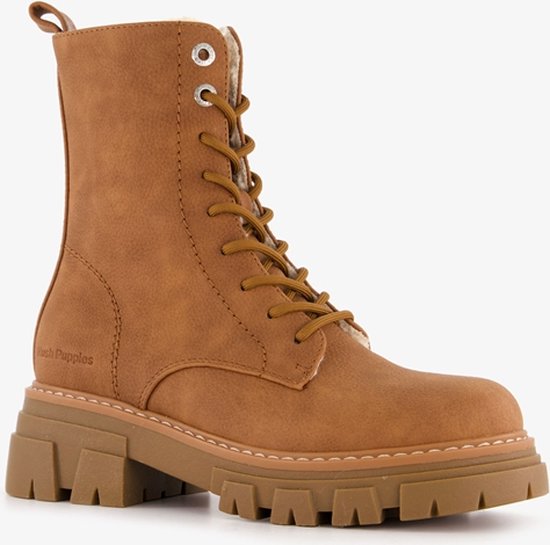Hush Puppies leren dames enkellaarsjes cognac online bestellen