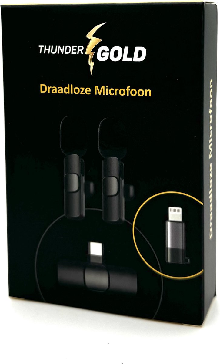 ThunderGold Draadloze Microfoon - 2 stuks - Microfoon Draadloos - Dasspeld Microfoon Draadloos - Microfoon Bluetooth - Lavalier Microfoon - USB-C & 8-pins ontvanger - Geschikt Voor Alle Telefoons — cadeau in Gadgets - foto 8