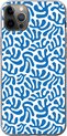 Koraal patroon, Wit, Blauw