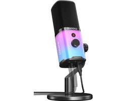 Maono - PD100X - RGB Microfoon - USB / XLR Studio Microfoon - Geschikt voor PC/PS4/PS5 - Mute Knop Podcast - Gaming - Streaming - Zwart
