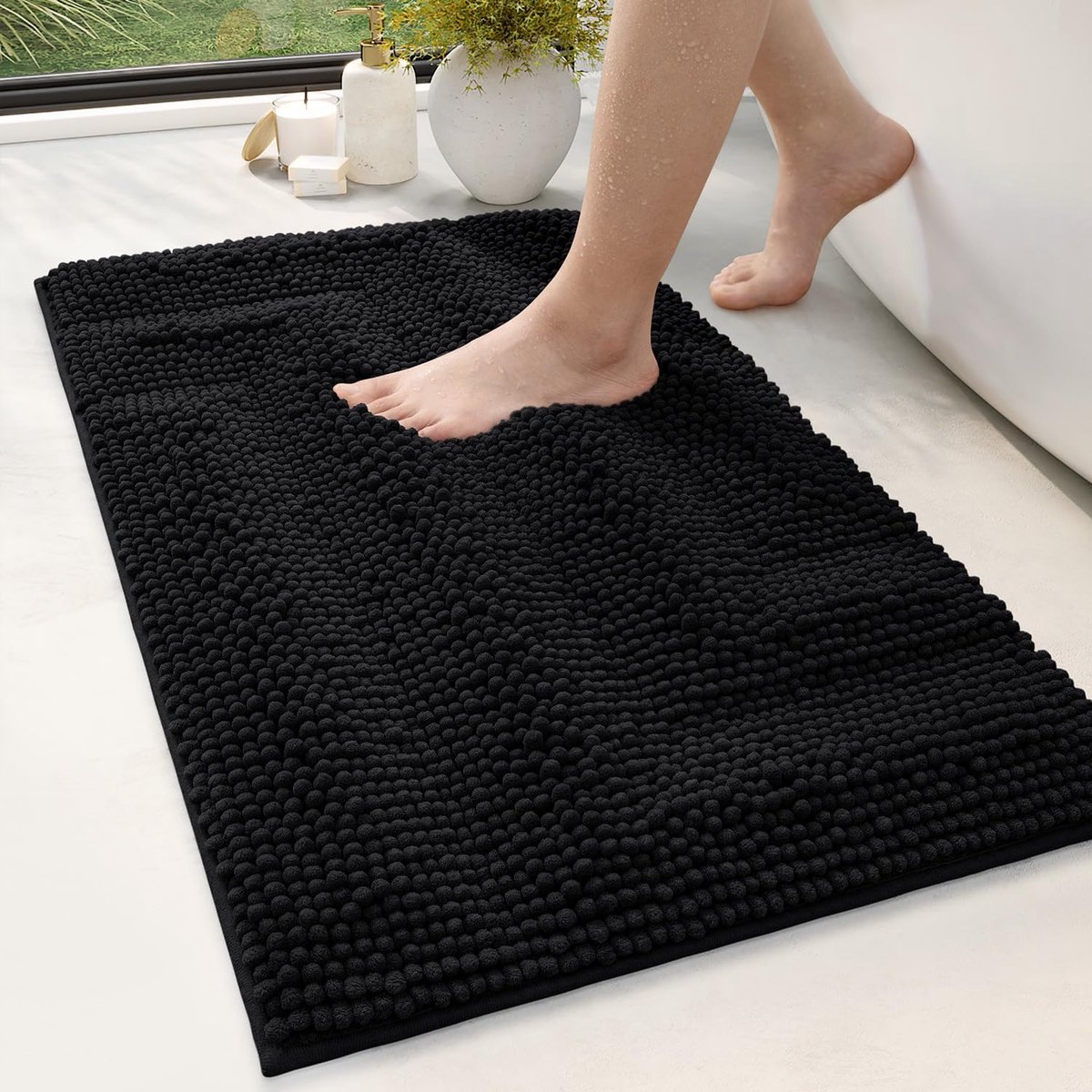 JGS ® Comfortabele en Zachte Chenille Badmat van 40 x 60 cm voor Optimaal Badkamercomfort